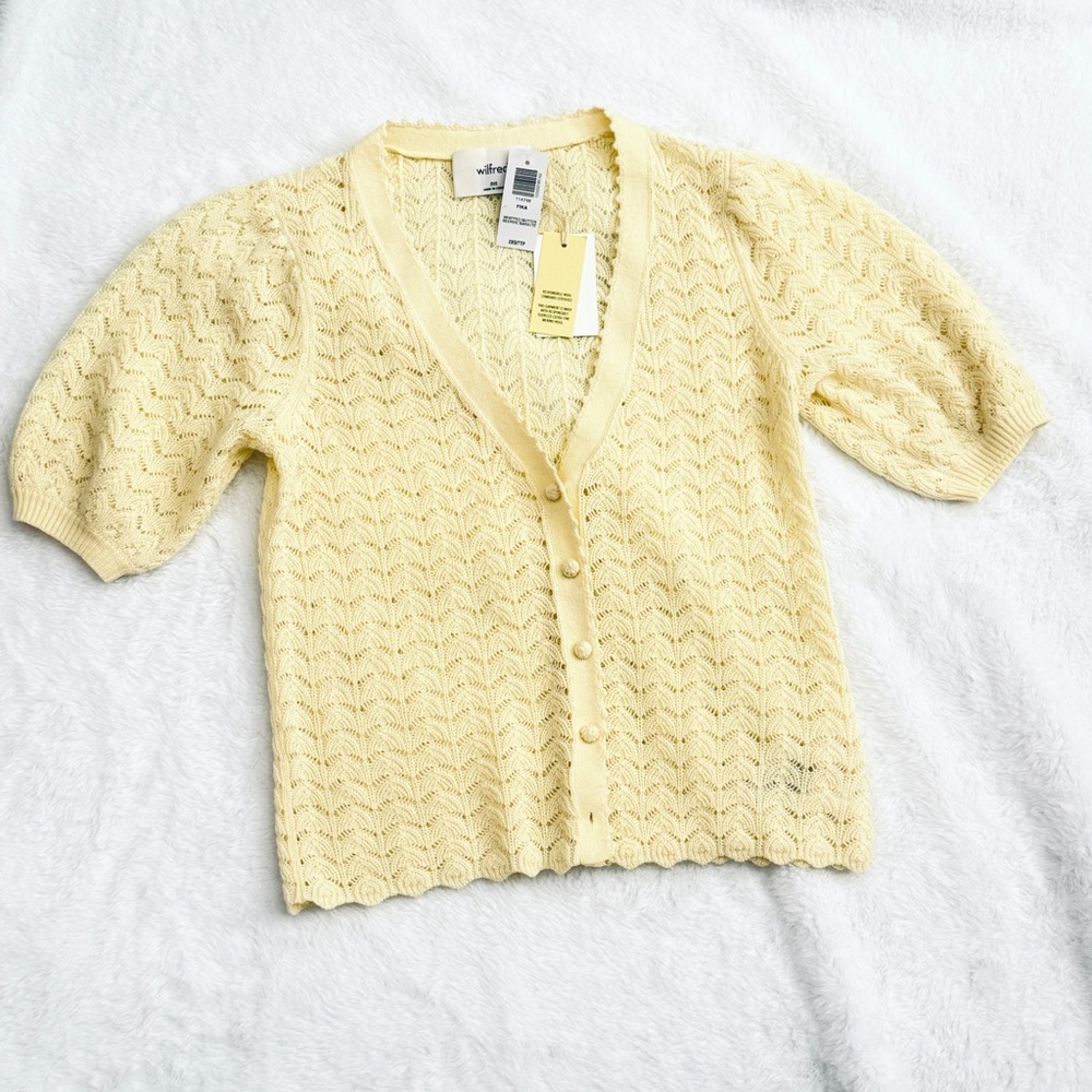 aritzia fika cardigan whipped butter yellow/ size xxs/ NWT